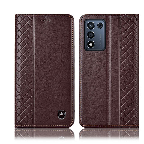 Funda de Cuero Cartera con Soporte Carcasa H07P para Oppo K9S 5G Marron