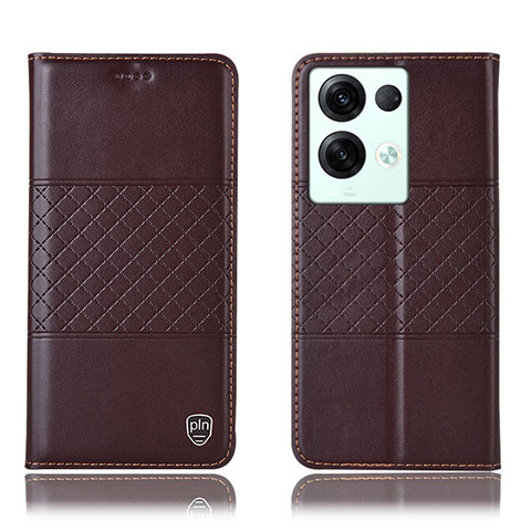 Funda de Cuero Cartera con Soporte Carcasa H07P para Oppo Reno9 Pro+ Plus 5G Marron