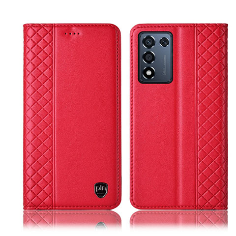 Funda de Cuero Cartera con Soporte Carcasa H07P para Realme Q3s 5G Rojo