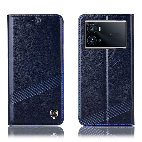 Funda de Cuero Cartera con Soporte Carcasa H07P para Vivo iQOO 9 Pro 5G Azul