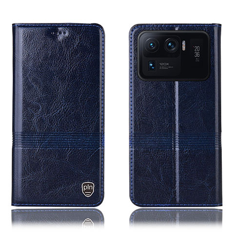 Funda de Cuero Cartera con Soporte Carcasa H07P para Xiaomi Mi 11 Ultra 5G Azul