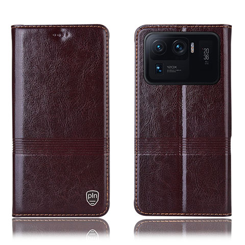 Funda de Cuero Cartera con Soporte Carcasa H07P para Xiaomi Mi 11 Ultra 5G Marron