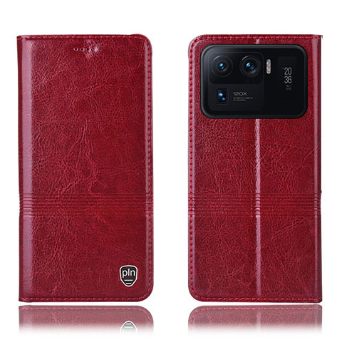 Funda de Cuero Cartera con Soporte Carcasa H07P para Xiaomi Mi 11 Ultra 5G Rojo