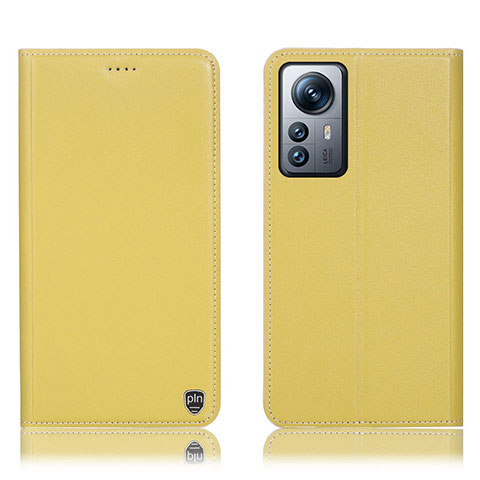 Funda de Cuero Cartera con Soporte Carcasa H07P para Xiaomi Mi 12 5G Amarillo