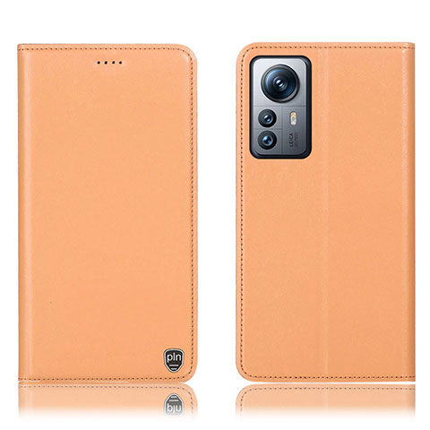 Funda de Cuero Cartera con Soporte Carcasa H07P para Xiaomi Mi 12 Pro 5G Naranja