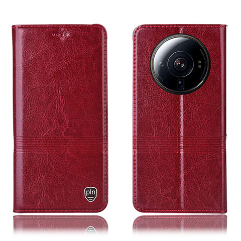 Funda de Cuero Cartera con Soporte Carcasa H07P para Xiaomi Mi 12S Ultra 5G Rojo