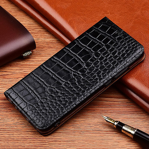 Funda de Cuero Cartera con Soporte Carcasa H08P para Google Pixel 6 Pro 5G Negro