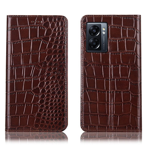 Funda de Cuero Cartera con Soporte Carcasa H08P para OnePlus Nord N300 5G Marron