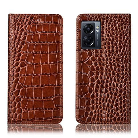 Funda de Cuero Cartera con Soporte Carcasa H08P para OnePlus Nord N300 5G Marron Claro