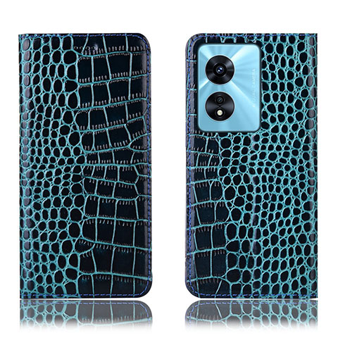 Funda de Cuero Cartera con Soporte Carcasa H08P para Oppo A1 Pro 5G Azul