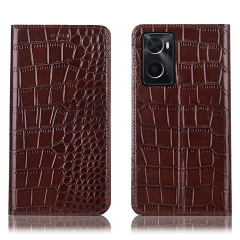 Funda de Cuero Cartera con Soporte Carcasa H08P para Oppo A36 Marron