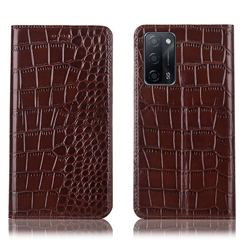 Funda de Cuero Cartera con Soporte Carcasa H08P para Oppo A53s 5G Marron