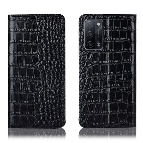 Funda de Cuero Cartera con Soporte Carcasa H08P para Oppo A53s 5G Negro