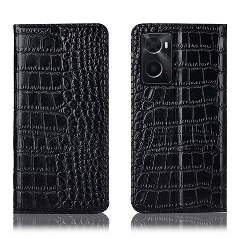 Funda de Cuero Cartera con Soporte Carcasa H08P para Oppo A76 Negro