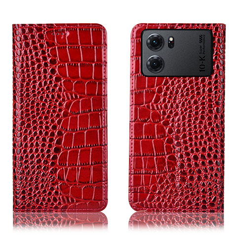 Funda de Cuero Cartera con Soporte Carcasa H08P para Oppo K10 5G Rojo