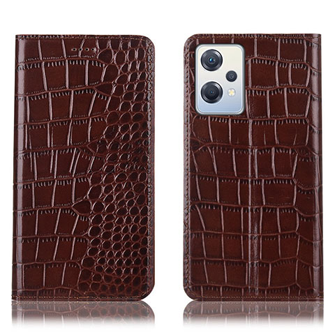 Funda de Cuero Cartera con Soporte Carcasa H08P para Oppo K10X 5G Marron