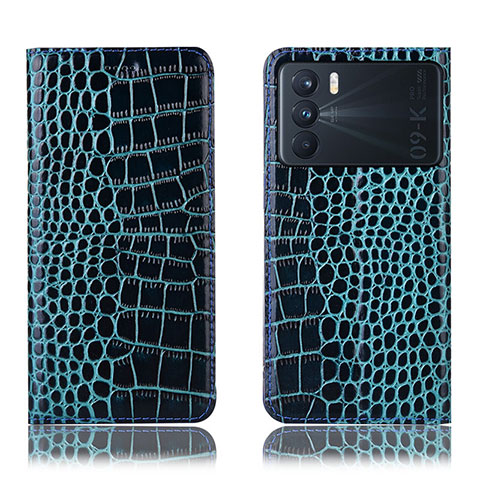 Funda de Cuero Cartera con Soporte Carcasa H08P para Oppo K9 Pro 5G Azul