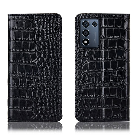 Funda de Cuero Cartera con Soporte Carcasa H08P para Oppo K9S 5G Negro