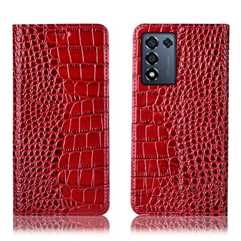 Funda de Cuero Cartera con Soporte Carcasa H08P para Oppo K9S 5G Rojo