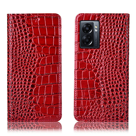 Funda de Cuero Cartera con Soporte Carcasa H08P para Realme Q5i 5G Rojo