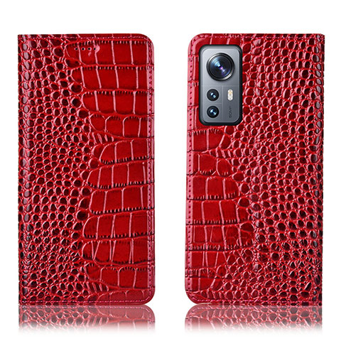 Funda de Cuero Cartera con Soporte Carcasa H08P para Xiaomi Mi 12 Lite 5G Rojo