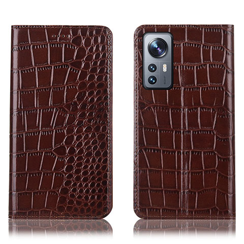 Funda de Cuero Cartera con Soporte Carcasa H08P para Xiaomi Mi 12S 5G Marron