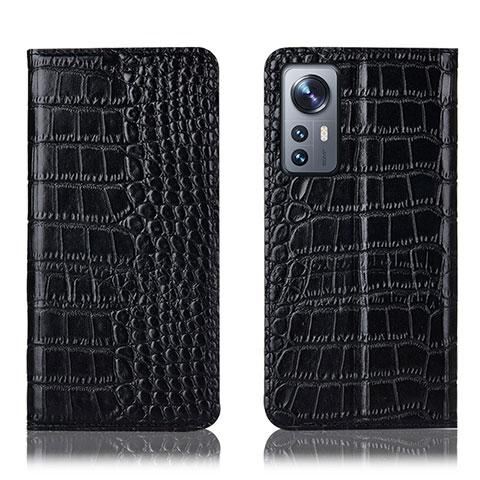 Funda de Cuero Cartera con Soporte Carcasa H08P para Xiaomi Mi 12X 5G Negro