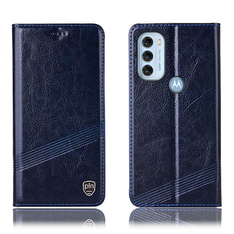 Funda de Cuero Cartera con Soporte Carcasa H09P para Motorola Moto G71 5G Azul