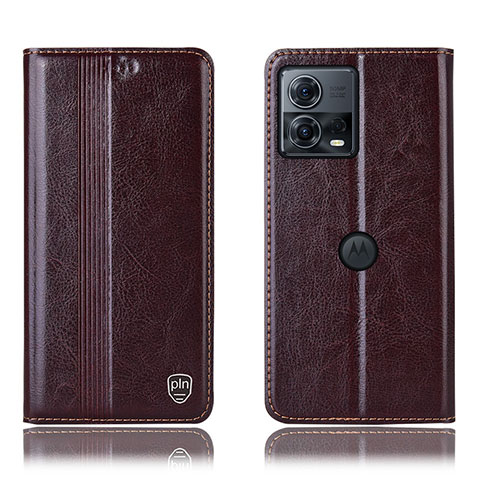 Funda de Cuero Cartera con Soporte Carcasa H09P para Motorola Moto S30 Pro 5G Marron