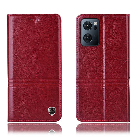 Funda de Cuero Cartera con Soporte Carcasa H09P para OnePlus Nord CE 2 5G Rojo