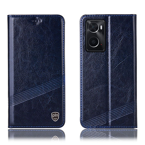 Funda de Cuero Cartera con Soporte Carcasa H09P para Oppo A36 Azul