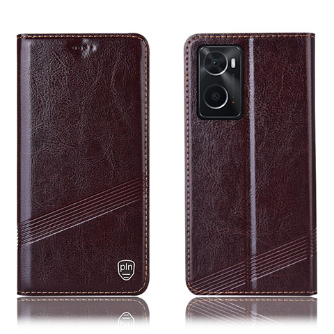 Funda de Cuero Cartera con Soporte Carcasa H09P para Oppo A36 Marron