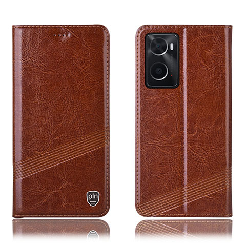 Funda de Cuero Cartera con Soporte Carcasa H09P para Oppo A36 Marron Claro