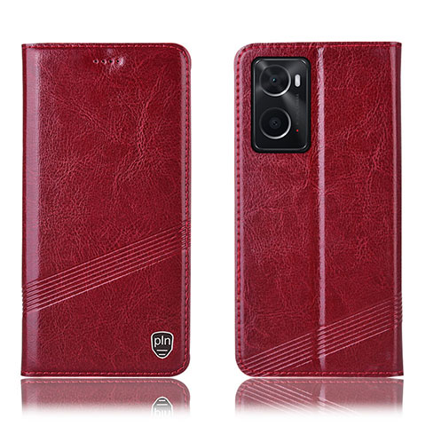 Funda de Cuero Cartera con Soporte Carcasa H09P para Oppo A36 Rojo