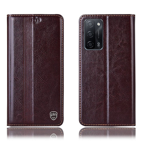 Funda de Cuero Cartera con Soporte Carcasa H09P para Oppo A53s 5G Marron