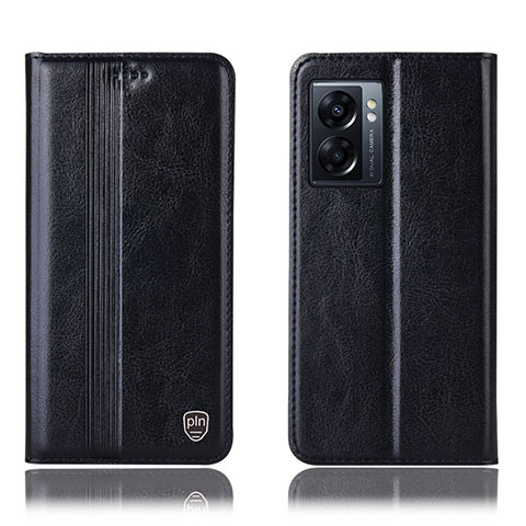 Funda de Cuero Cartera con Soporte Carcasa H09P para Realme Q5i 5G Negro