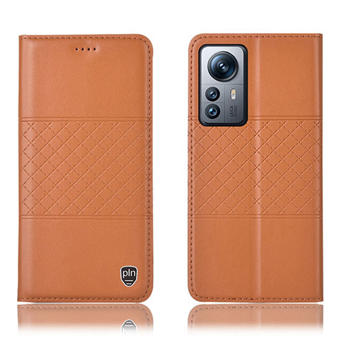 Funda de Cuero Cartera con Soporte Carcasa H09P para Xiaomi Mi 12S 5G Naranja