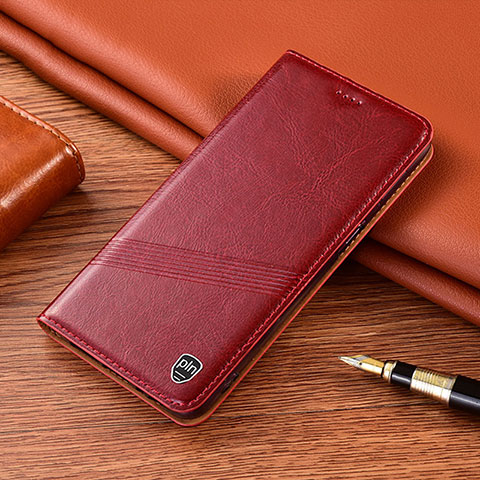 Funda de Cuero Cartera con Soporte Carcasa H09P para Xiaomi Redmi Note 10T 5G Rojo