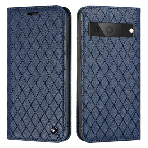 Funda de Cuero Cartera con Soporte Carcasa H09X para Google Pixel 7 5G Azul