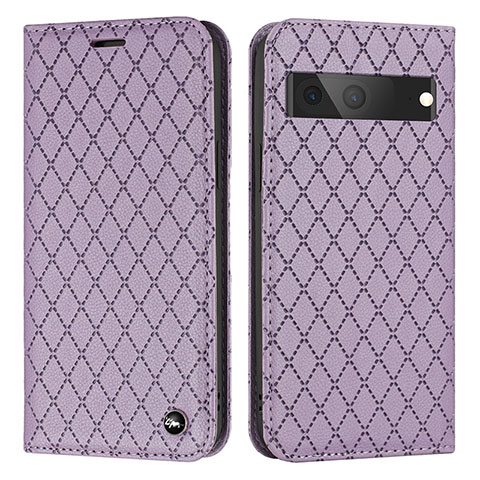 Funda de Cuero Cartera con Soporte Carcasa H09X para Google Pixel 7 5G Morado