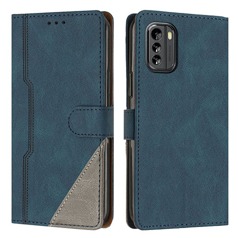 Funda de Cuero Cartera con Soporte Carcasa H09X para Nokia G60 5G Azul