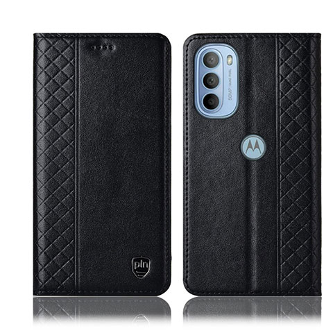 Funda de Cuero Cartera con Soporte Carcasa H10P para Motorola Moto G41 Negro