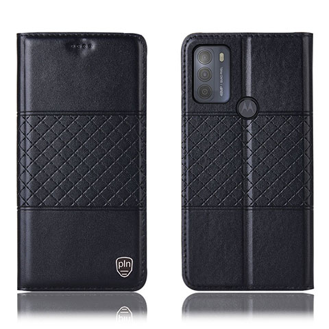 Funda de Cuero Cartera con Soporte Carcasa H10P para Motorola Moto G50 Negro