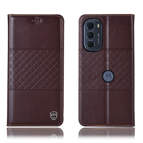 Funda de Cuero Cartera con Soporte Carcasa H10P para Motorola MOTO G52 Marron