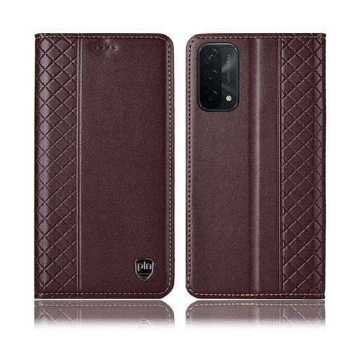 Funda de Cuero Cartera con Soporte Carcasa H10P para OnePlus Nord N200 5G Marron