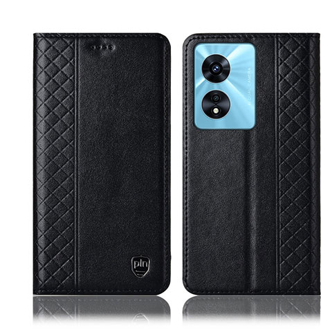 Funda de Cuero Cartera con Soporte Carcasa H10P para Oppo A1 5G Negro