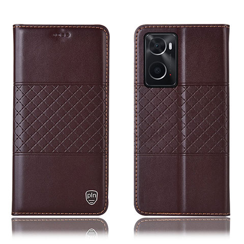 Funda de Cuero Cartera con Soporte Carcasa H10P para Oppo A36 Marron