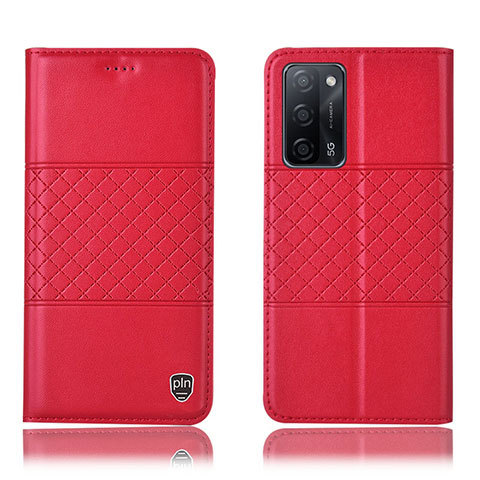 Funda de Cuero Cartera con Soporte Carcasa H10P para Oppo A53s 5G Rojo