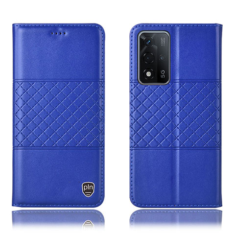 Funda de Cuero Cartera con Soporte Carcasa H10P para Oppo A93s 5G Azul