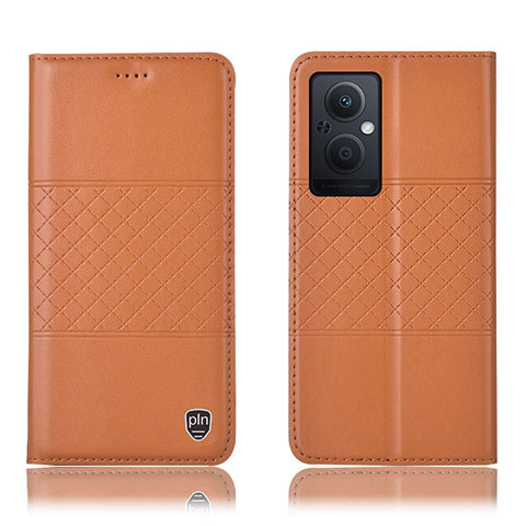 Funda de Cuero Cartera con Soporte Carcasa H10P para Oppo F21s Pro 5G Naranja